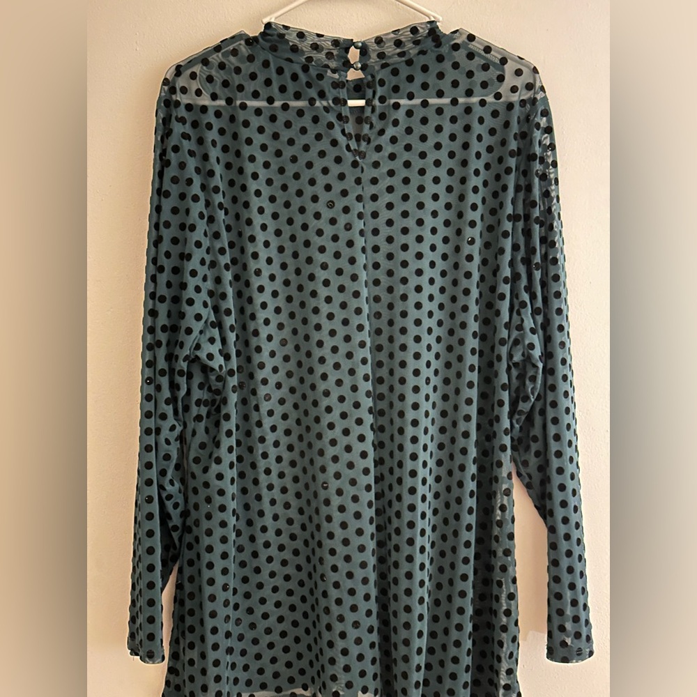 Lane Bryant Black Polka Dot Blouse. in excellent condition
